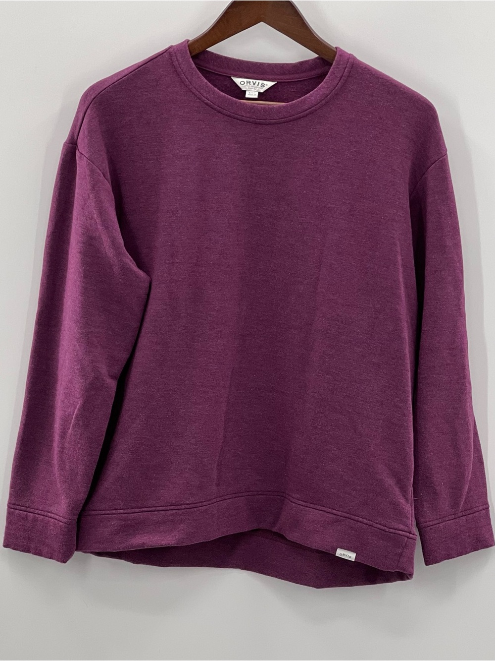 651 Orvis Small Classic Collection Fleece Crewneck Sweatshirt Purple